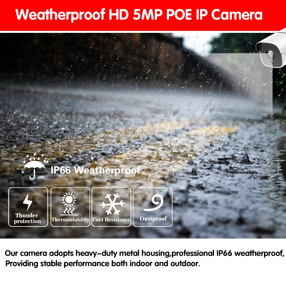 NIVISION 8CH 5MP PoE seguridad para el hogar sistema de cámara 8 Uds 5MP al aire libre cámara IP Po