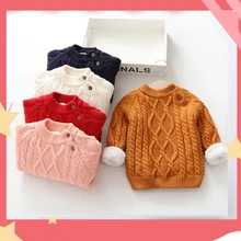 Baby Kids Sweater Pure Autumn Winter Boy Girl Kid Thicken Knitted Bottoming Turtleneck Warm Parkas Velvet Pullover Sweater