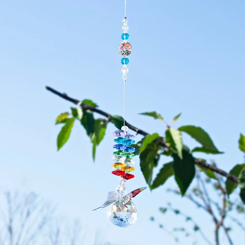 H& D Ручной Работы Хрустальный шар Призма Suncatcher Свадебные сувениры коллекция Радуга производитель бабочка висячие украшения для домашнего окна