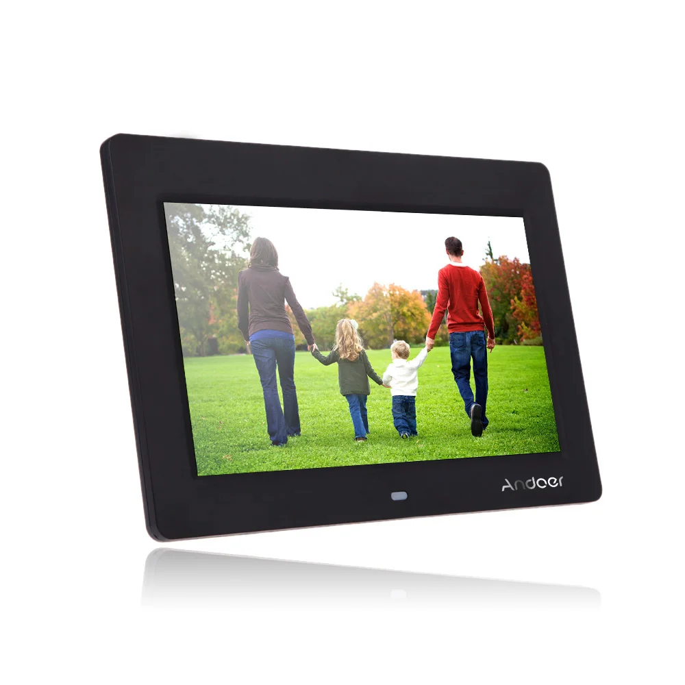 Черный Andoer Настольный 10 ''HD TFT-LCD 1024*600 Цифровые фото настенные часы MP3 MP4 киноплеер цифровая фоторамка с пультом дистанционного управления - Цвет: Черный