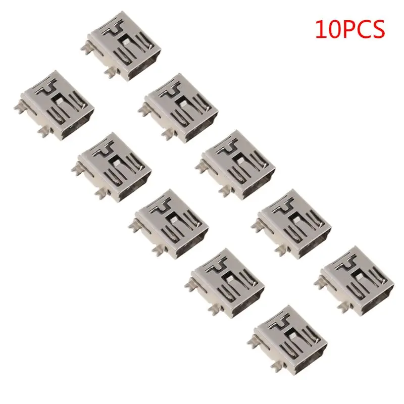 

10 Pcs Mini USB Type B 5 Pin Female Socket Connector For Mobile Phone Charging