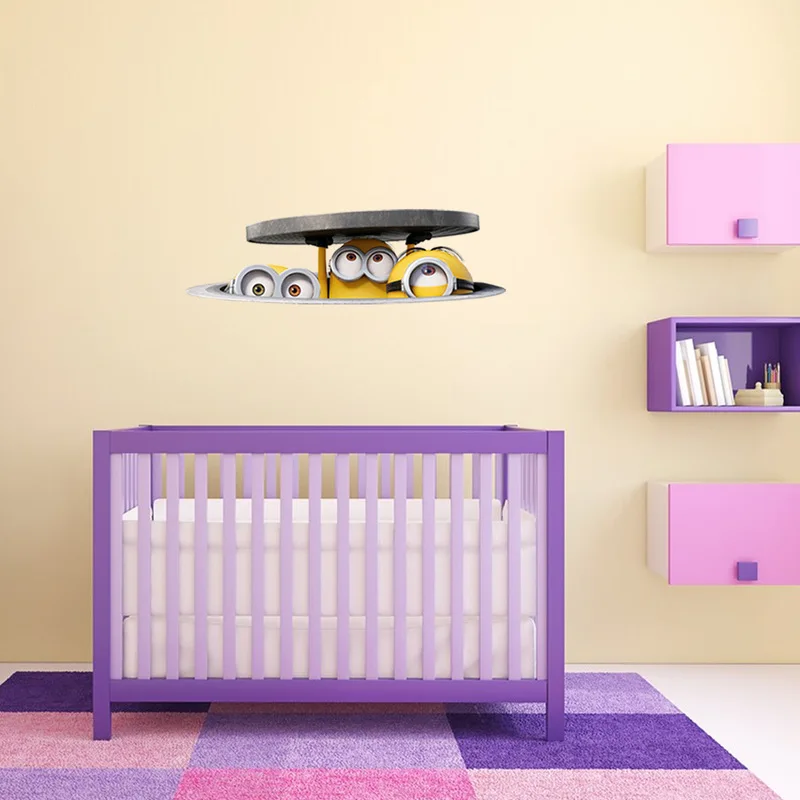  Wall-Stickers3d Cartoon Mural Minions Painting Kindergarten Stickers Children's Room decors Accesso - 33039539169