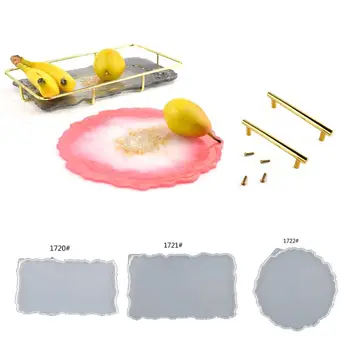

Irregular Big Plate Tea Tray Resin Mold Oversized Fruit Disc Tray Resin Mold Transparent Flexible Silicone Molds Art Crafts Tool