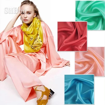 

Designer 4 colors solid 100% pure silk fabric for dress shirts 22mm heavy silk satin fabric cloth tejido tela free shipp SP3568