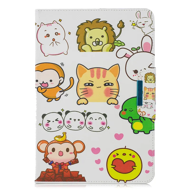 B Wekays 10 дюймов Универсальный кожаный чехол для Coque samsung Amazon huawei 10 дюймов планшет мультфильм Единорог защитный чехол для детей - Цвет: B