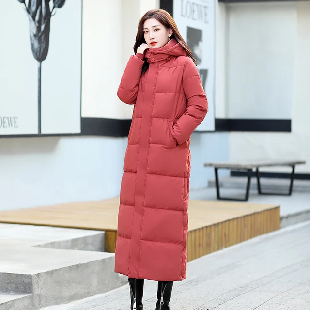 Parka Coat Extra Maxi Long Winter Jacket Women Hooded Pocket