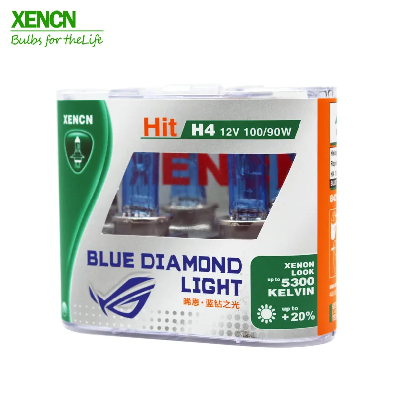 XENCN H4 12V 100/90W 5300K Blue Diamond автомобильный светильник высокого Мощность УФ-фильтр галоген супер белый автомобильный светильник для yaris pajero 2Pos