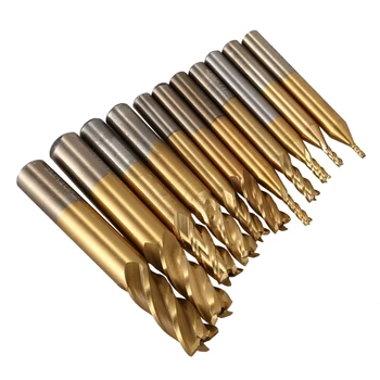 

CNC Router Bit HSS 4 Flute Straight Shank End Mill Cutter Milling Tool 1.5-10mm Milling Cutters Set