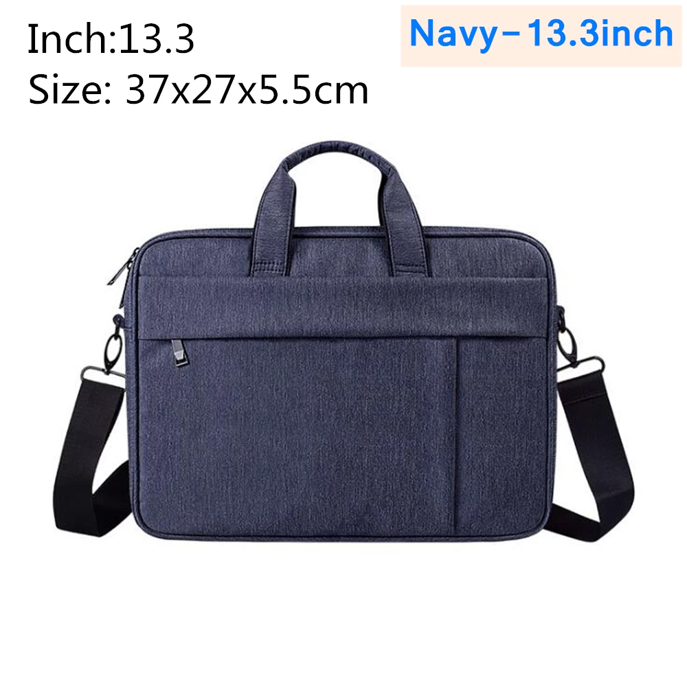 Navy-13.3inch Новая сумка для ноутбука 13,3 14,1 15,4 15,6 дюймов водонепроницаемая сумка для ноутбука на плечо для Apple Millet унисекс портфель - Цвет: Navy-13.3inch