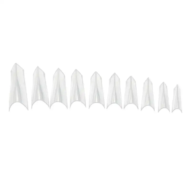 100pcs/Bag French False Safe Plastic Artificial False Nails Art Tips Stiletto Sharp Manicure Fake Fingernails Nail Art Tools - Цвет: Multicolor