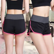 Женские обтягивающие шорты для йоги для похудения, быстросохнущие спортивные шорты для бега, двухсекционные шорты для спортзала