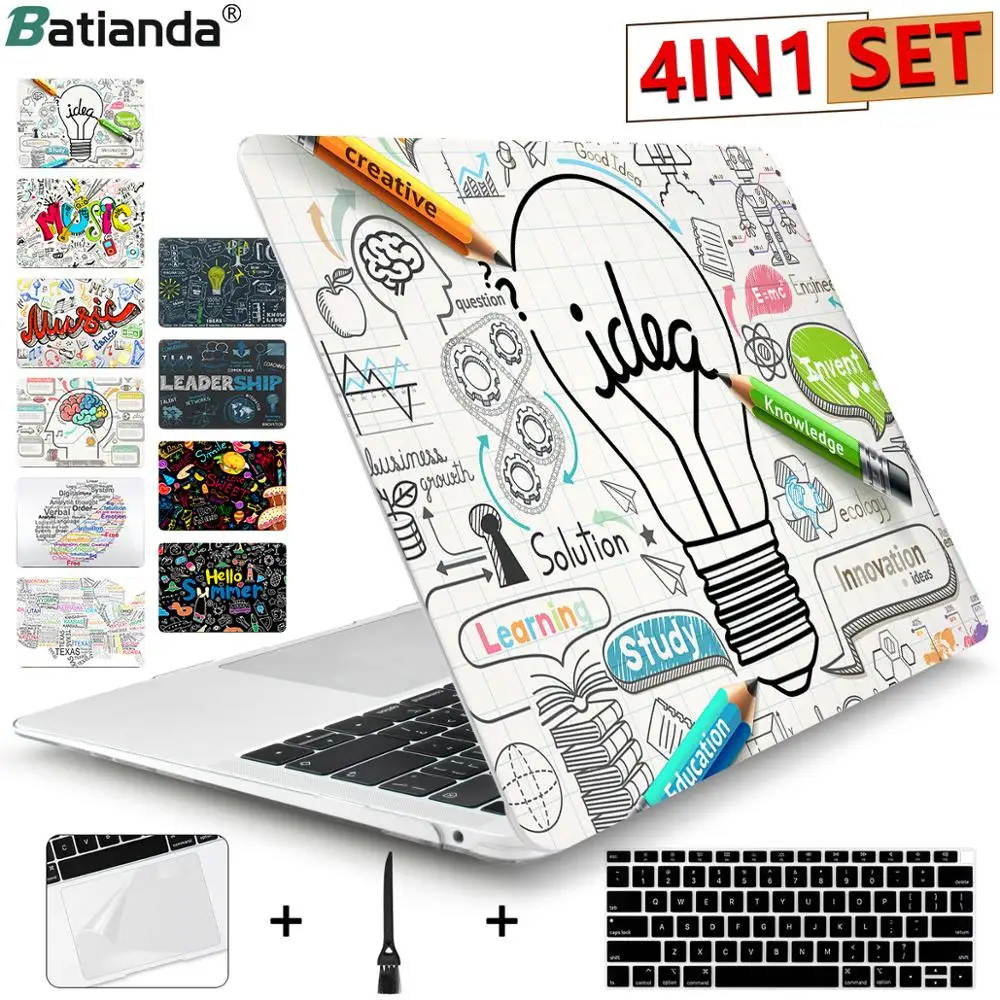 Жесткий чехол Batianda для Macbook Air Pro Retina 11 12 13 15 3 дюймов Touch Bar A1706 A1708 A1989 A1932 A1990