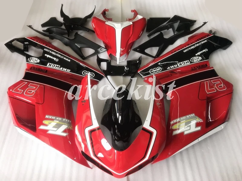 Литьевая Форма ABS мотоцикл обтекатели комплект подходит для Ducati 848 evo 1098 1198 1098s Кузов Набор красный Прохладный