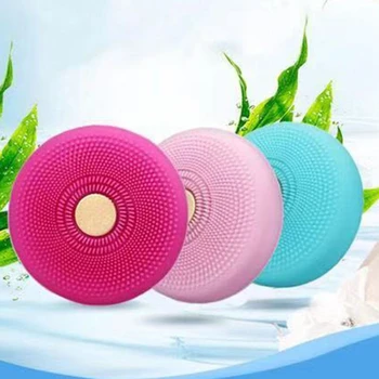 

Silicone Face Cleanser Massager Handheld Facial Brush Deep Cleansing Rechargeable Vibration Beauty Device LED Light Skin Care