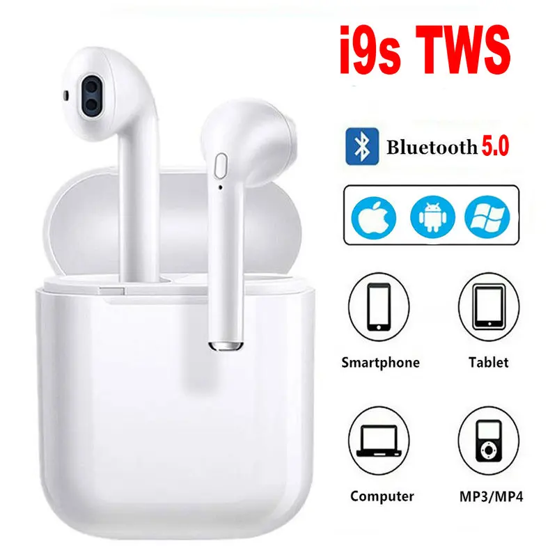 

Bluetooth Earphones i9s TWS Sports Wireless Headsets Stereo Wireless Bluetooth Earphone With Charging Box for iPhone Samsung