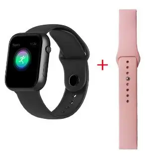SX16 Смарт-часы для женщин, пульсометр, кровяное давление, спортивные часы для мужчин, фитнес-браслет, смарт-браслет, умные часы, Android IOS - Цвет: black add pink belt