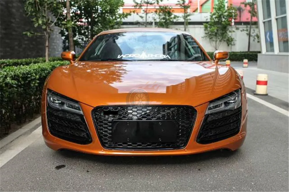 Решетка в виде сот для Audi R8 RS style 2008- обновленная Шестигранная сетка переднего бампера ABS гоночные решетки с держателем европейских пластин