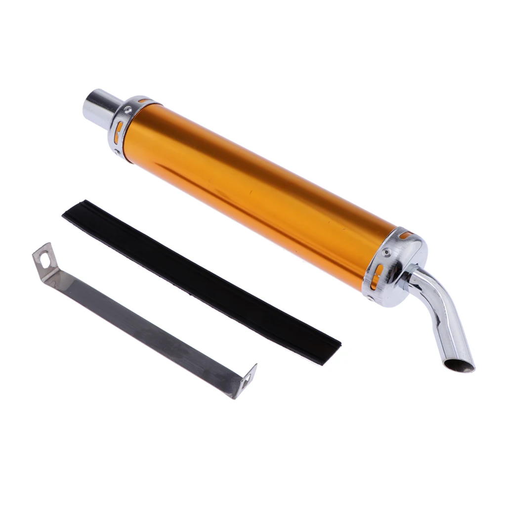 

28mm Exhaust Muffler, Metal Motorcycle Slip On Exhaust Muffler Rear Pipe for ATV, Golden