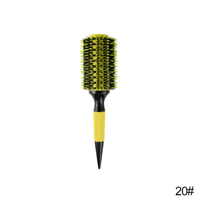 Sizes Professional Round Hair Comb Hairdressing Curling Hair Comb Wooden with Boar Bristle Mix Nylon Comb Salon Styling Tools