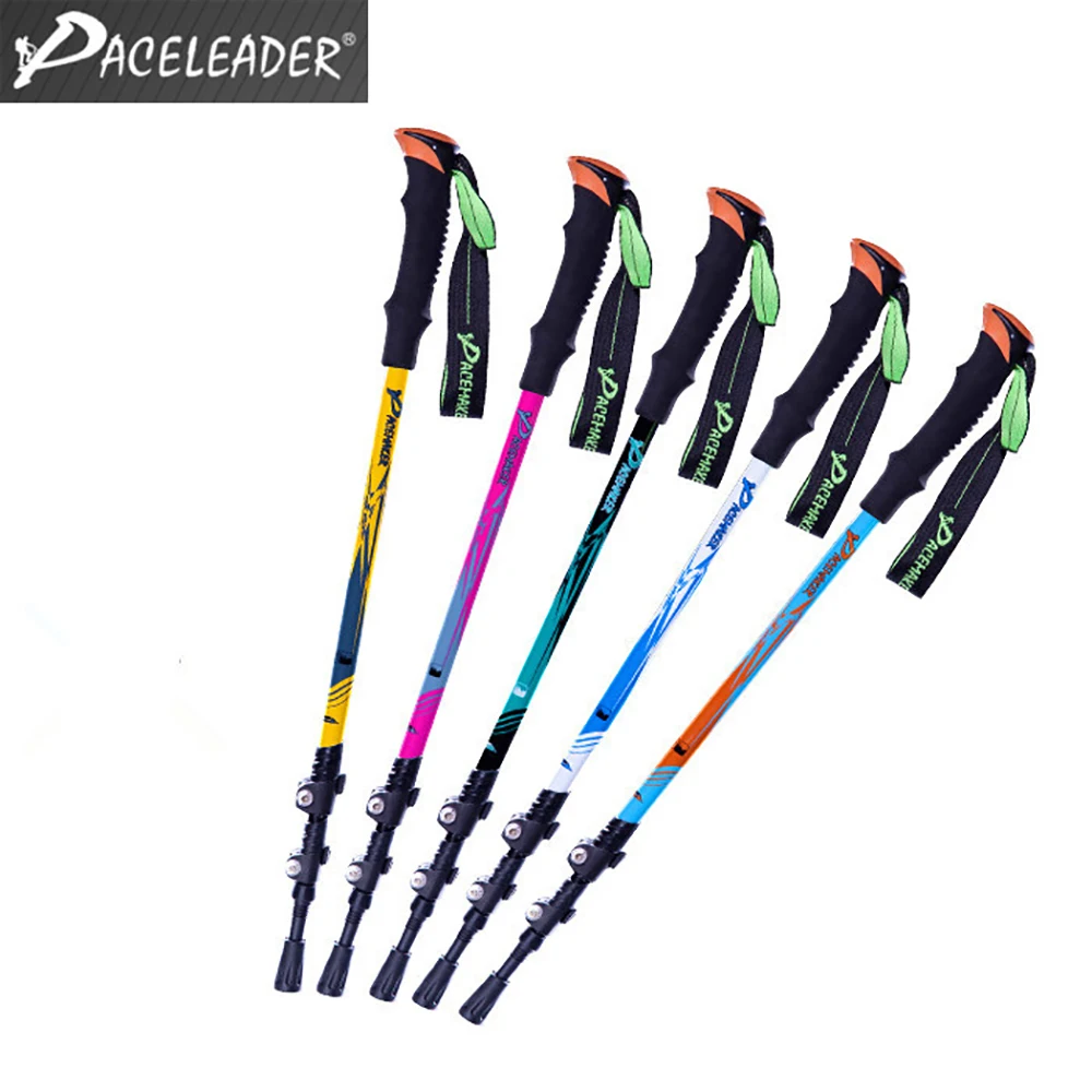 

7075 Aluminum Alloy Walking Stick Adjustable 3 Sections Telescopic Sticks For Nordic Walking Hiking Stick Trekking Poles Basket