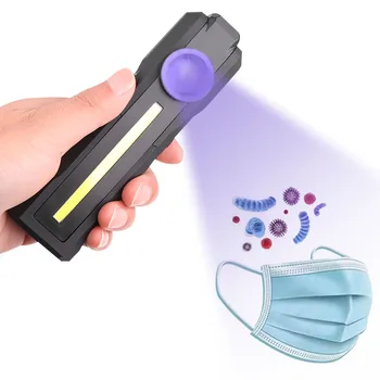 

LED+ COB uv sterilizer Ultraviolet Disinfection Flashlight Handheld Work light Rechargeable for House School Camping Patrolling