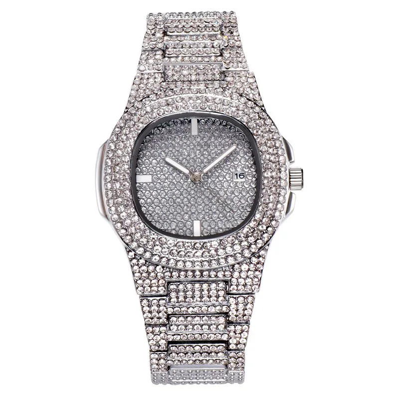 Four color quartz watch Fashion Square Diamond Steel Band Watch calendar wristwatch women's | Наручные часы