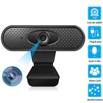 

1080P Webcam 2MP Computer Camera Built-in Stereo Microphone USB Webcam Widescreen Video