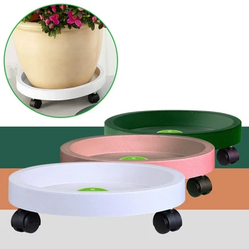 

1*Caster Wheel Plant Tray Resin Plant Flower Pot Bottom Stand Trolley Portable Planter Tray W / Wheels