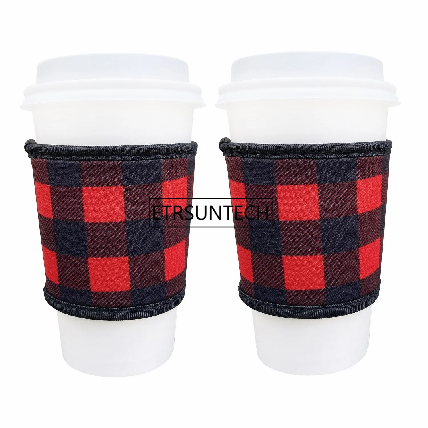 neoprene reusable coffee cup sleeves red
