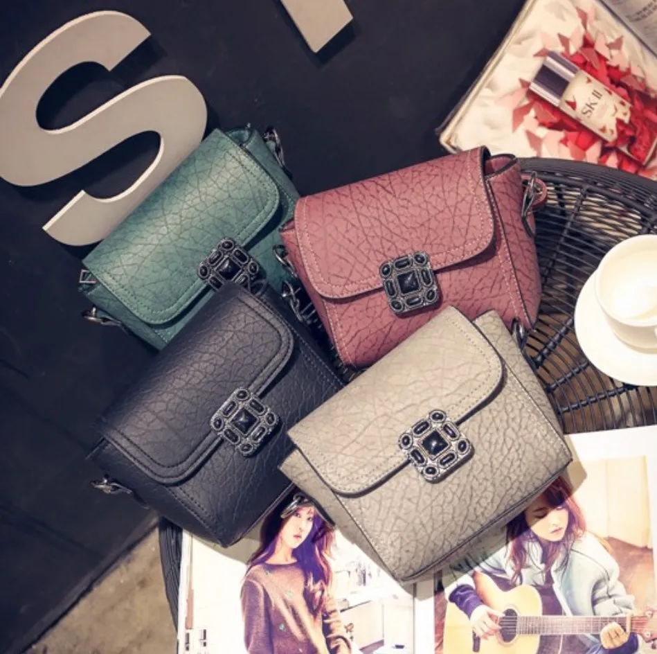 

WOMEN'S Bag 2018 Spring And Summer New Style Korean-style Fashion Crack Plum Lock Crossbody Bag Bag