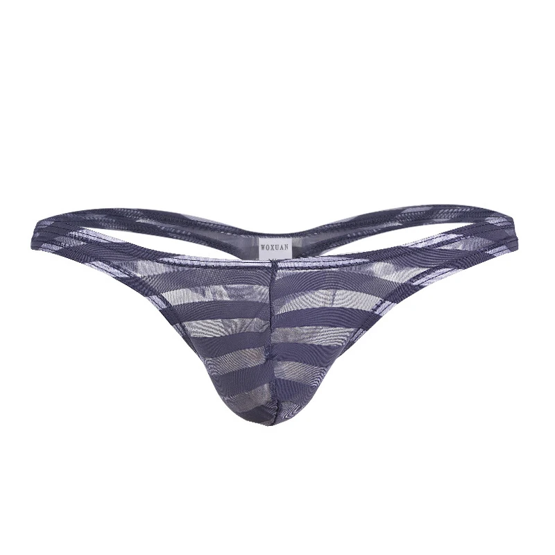 Гей белье Стринги сетки в полоску See Throug Jockstrap микро стринги Ropa Hombre T back Sissy нижнее