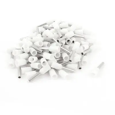 

100Pcs Wire Crimp Connector Insulated Ferrule Pin Cord End Terminal AWG18 White