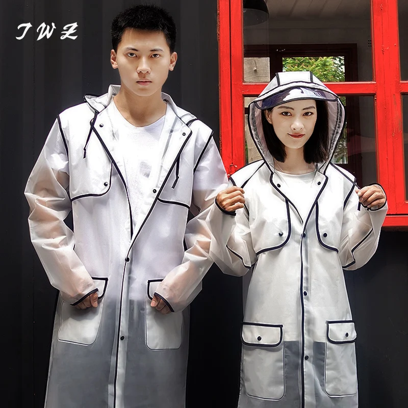 Waterproof Raincoat Women Transparent Adult Plastic Outdoor Poncho Hiking Stylish Capa De Chuva Suit Rain JJ60YY | Дом и сад