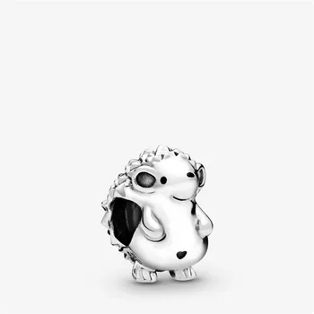 

100% Real 925 Sterling Silver Little Hedgehog Nino Charm Fit Original 3mm Bracelet Making Fashion DIY Jewelry For Women