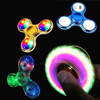 

Fidget Spinner Plastic Light Up Fidget Spinners Glow In The Dark Spinner Toy for Children Kids Office Snitch Sensory Toys Autism