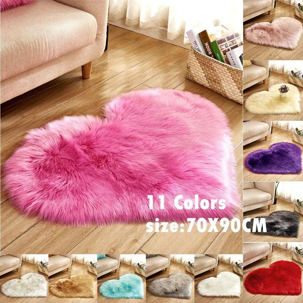 Yfashion 70X90 см в форме сердца коврик из искусственной овчины домашний офисный пушистый напольный коврик
