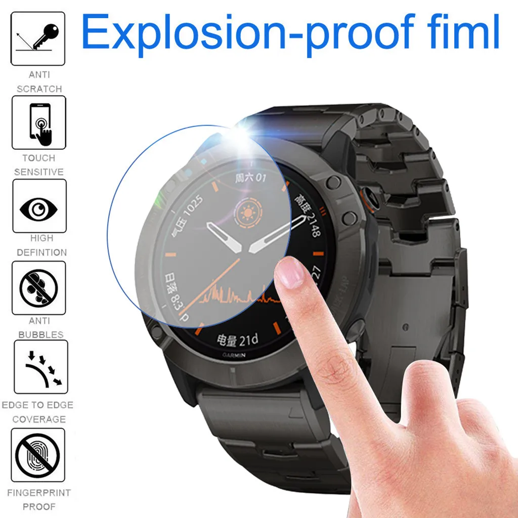 3 упаковки, защита экрана из закаленного стекла для GARMIN FENIX 6X Pro, Смарт-часы, ультра прозрачная пленка, защитная крышка для экрана, 19Sep