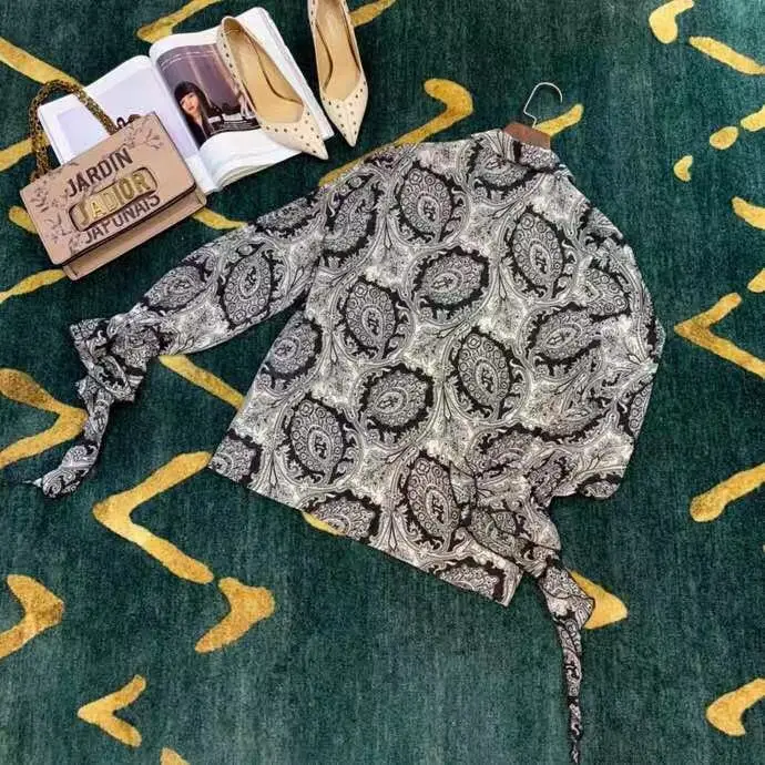 AH12279, модные женские блузки и рубашки,, Подиумные, Роскошные, известный бренд, Европейский дизайн, вечерние, стильная женская одежда
