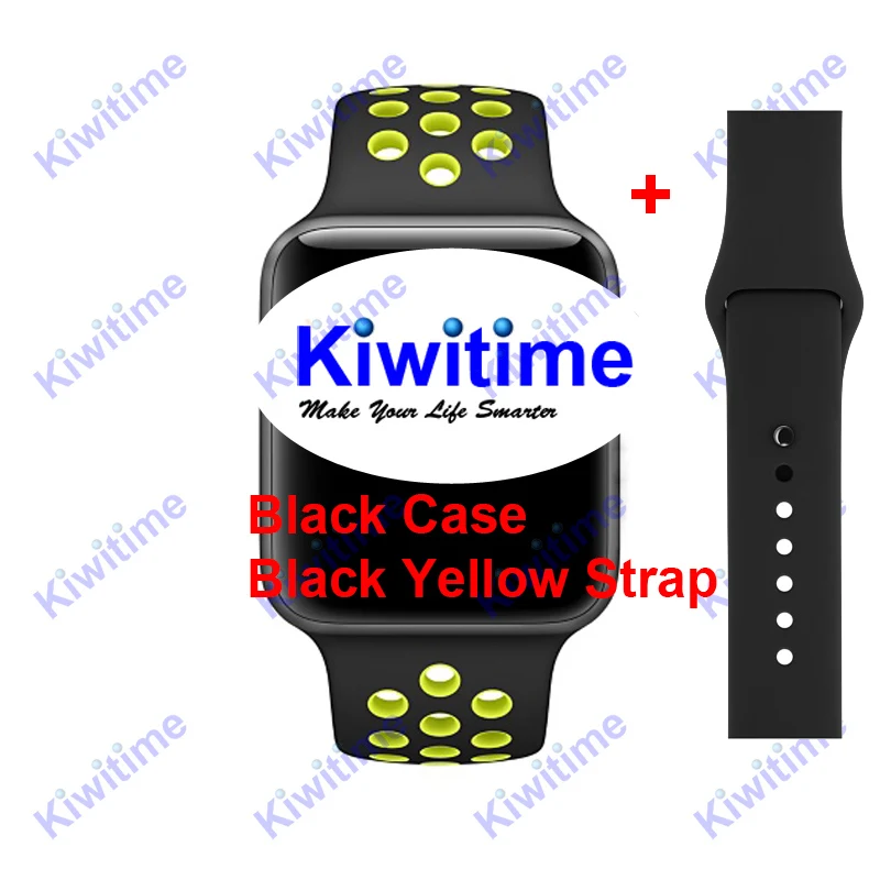 KIWITIME IWO 11 Pro gps Смарт часы 44 мм монитор сердечного ритма серии 5 Спортивные умные часы для Apple iOS 9 10 iPhone 8 Android телефон - Цвет: Black Yellow