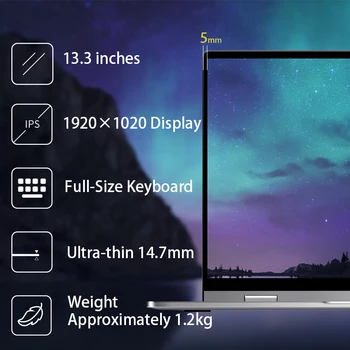 

BMAX Y13 360° Laptop 13.3 inch Notebook Windows 10 8GB LPDDR4 256GB SSD 1920*1080 IPS Intel N4100 touch screen laptops