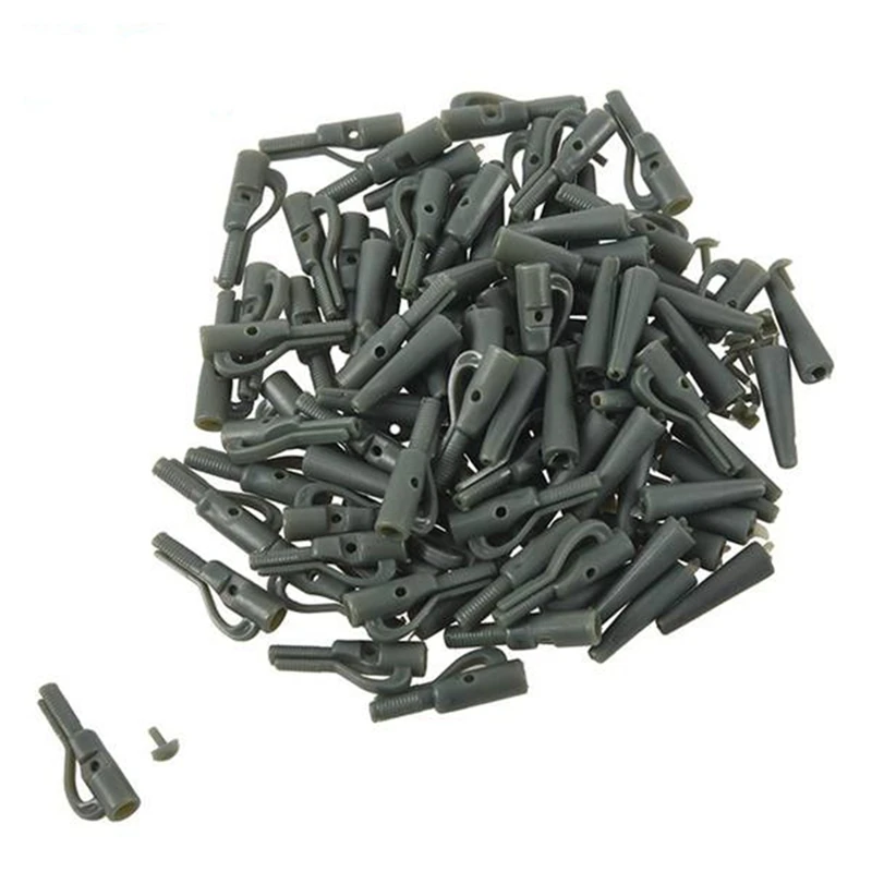 100Pcs/Sets Fishing Terminal Tackle Safety Lead Clips with Pins Tail