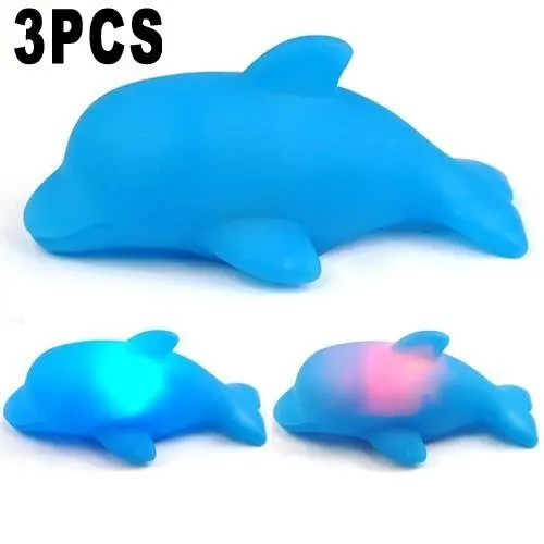 

Top-3 X LED Light Lamp Change Color (Dolphin Design) --- It switches on automatically when putting in water --- Good Bath Toy fo