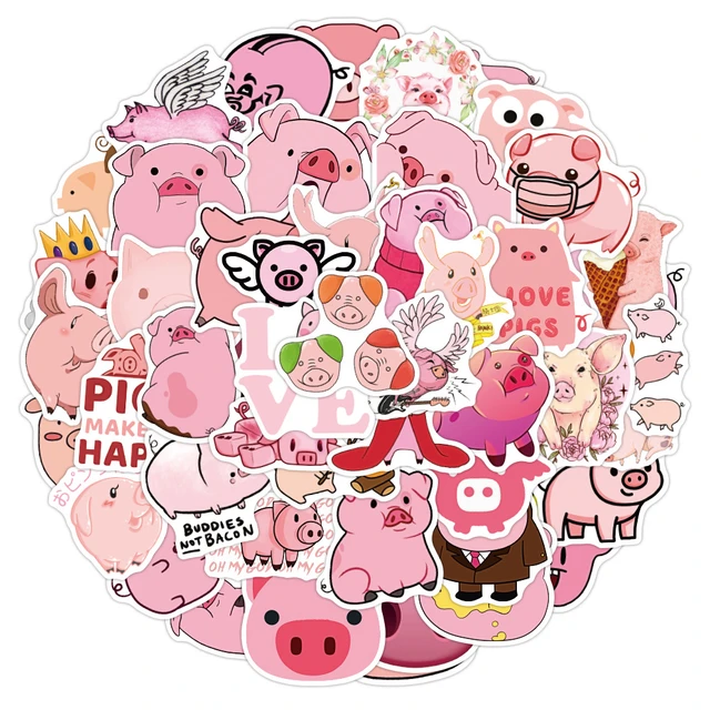 Étiquettes autocollant cochon kawaii scrapbooking - stickers