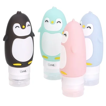 

4pcs Sub Packaging Bottles Chic Penguin Shaped Cute Storage Bottle Empty Bottle for Daily Use Travel