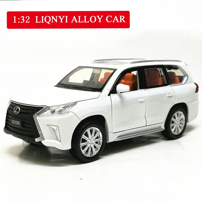 

1:32 Lexus570 Alloy Car Pull Back Car Model Diecast Metal Toy Vehicles with Sound Light 6 Open Doors for Kids Gift Free Shipping