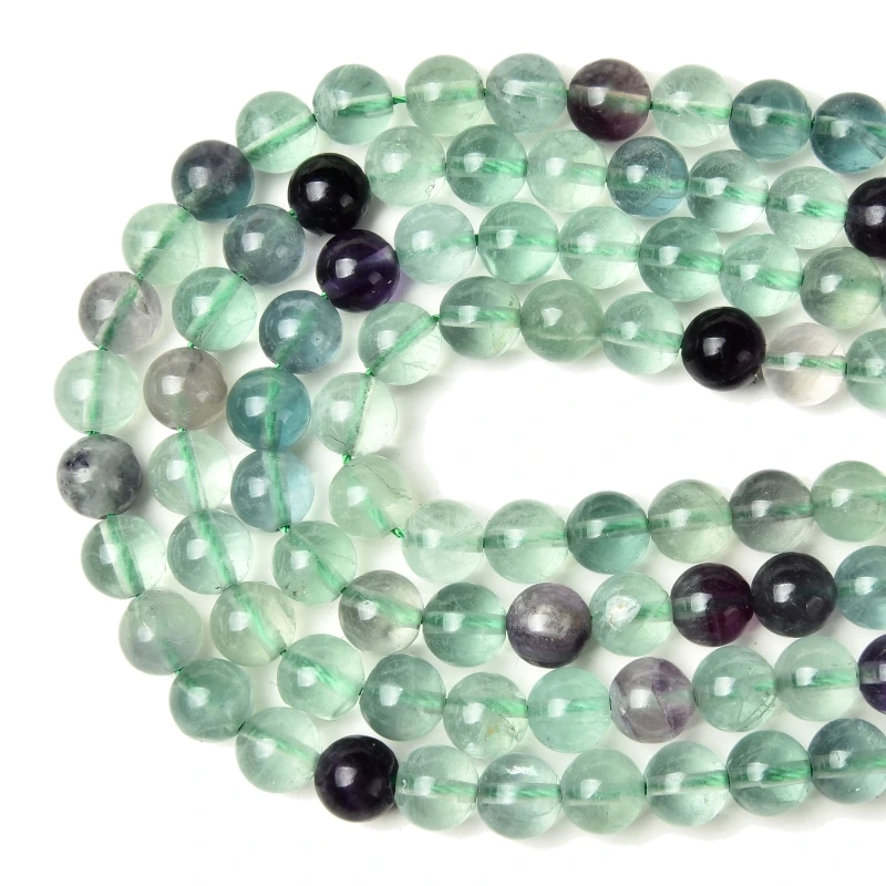 

Factory price Natural Green fluorite Round Loose stone Beads 15" Strand 4 6 8 10MM Pick Size For Jewelry Making and design