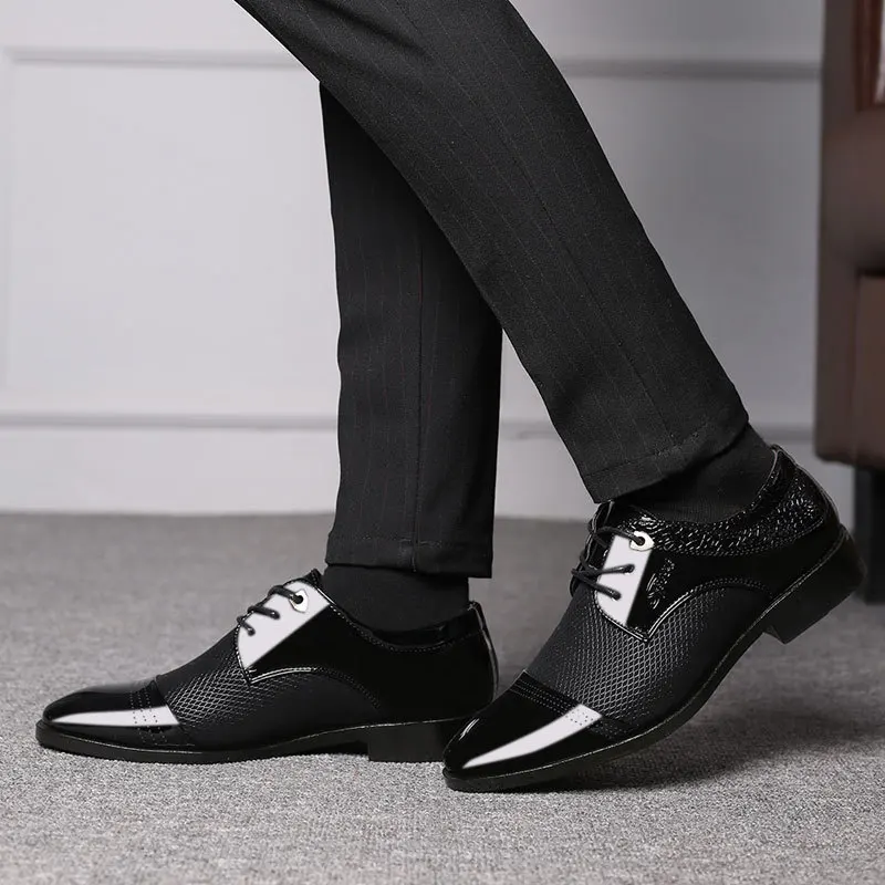 Men Formal Slip On Shoes Pu Leather Flat Shoes sapato social masculino Male Business ghj7