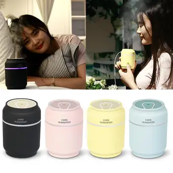 

Multi Function Mini Can Ultrasonic Air Humidifier With Led Night Light And Mini Fan Creative Design 3 In 1 Office Mist Maker