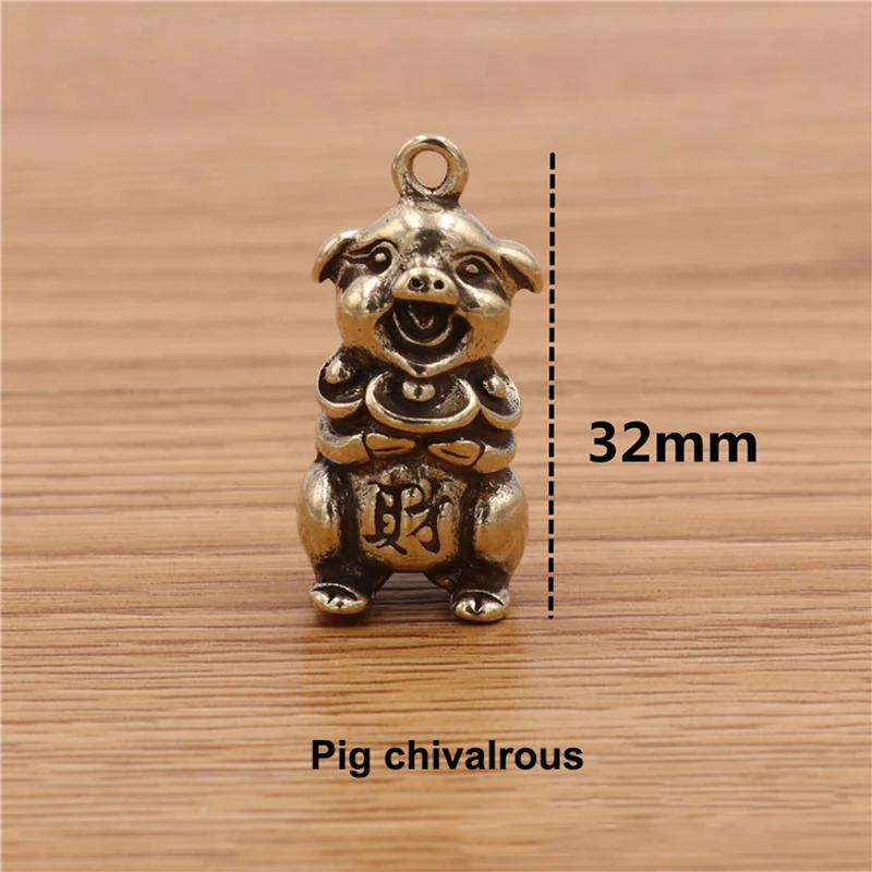 Key Charms Pendant 1pcs Solid Brass Keychain Chinese Zodiac Signs