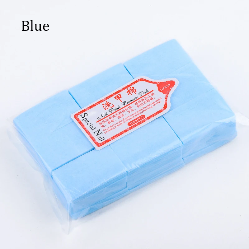 Blue 1 мешок гель-лаки подушечки для удаления лака с ногтей очищающие салфетки Безворсовая бумага коврик Замачивание средство для снятия маникюра хлопковые салфетки обертывание инструмент - Цвет: Blue